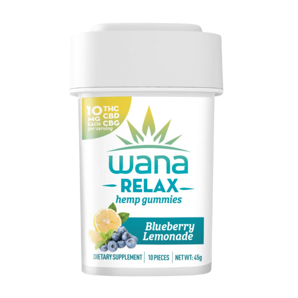 Wana Classics Gummy 10mg D9 10mg CBD 10mg CBG 10pk / Relax Blueberry Lemonade